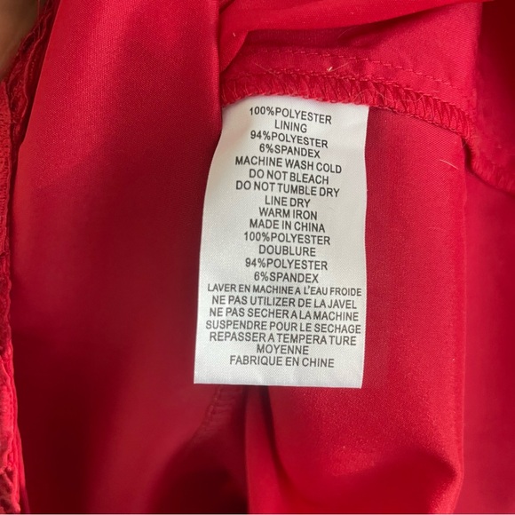 Trina Turk red ruby rose bell sleeve lace dress - Picture 10 of 12